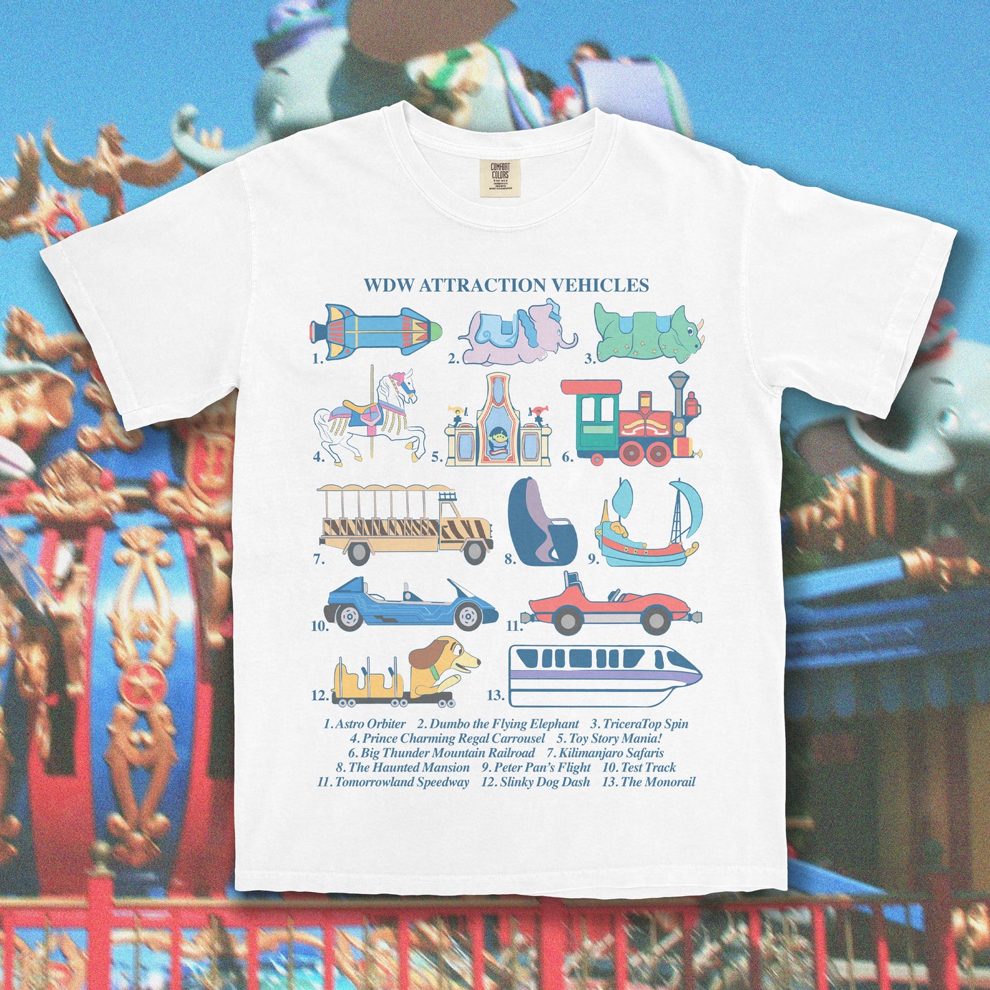 WDW Attraction Vehicles T-Shirt